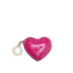 Victoria's Secret Heart Pouch Keychain Electric Pink- NWT